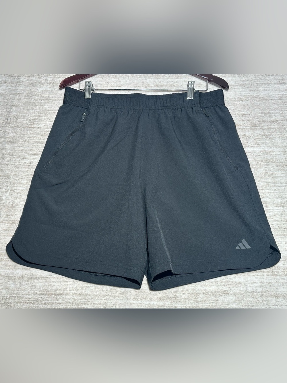 adidas Aeroready Black Athletic Zip-Pocket Performance Shorts